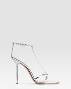 MIRRORED LEATHER T-STRAP SANDAL