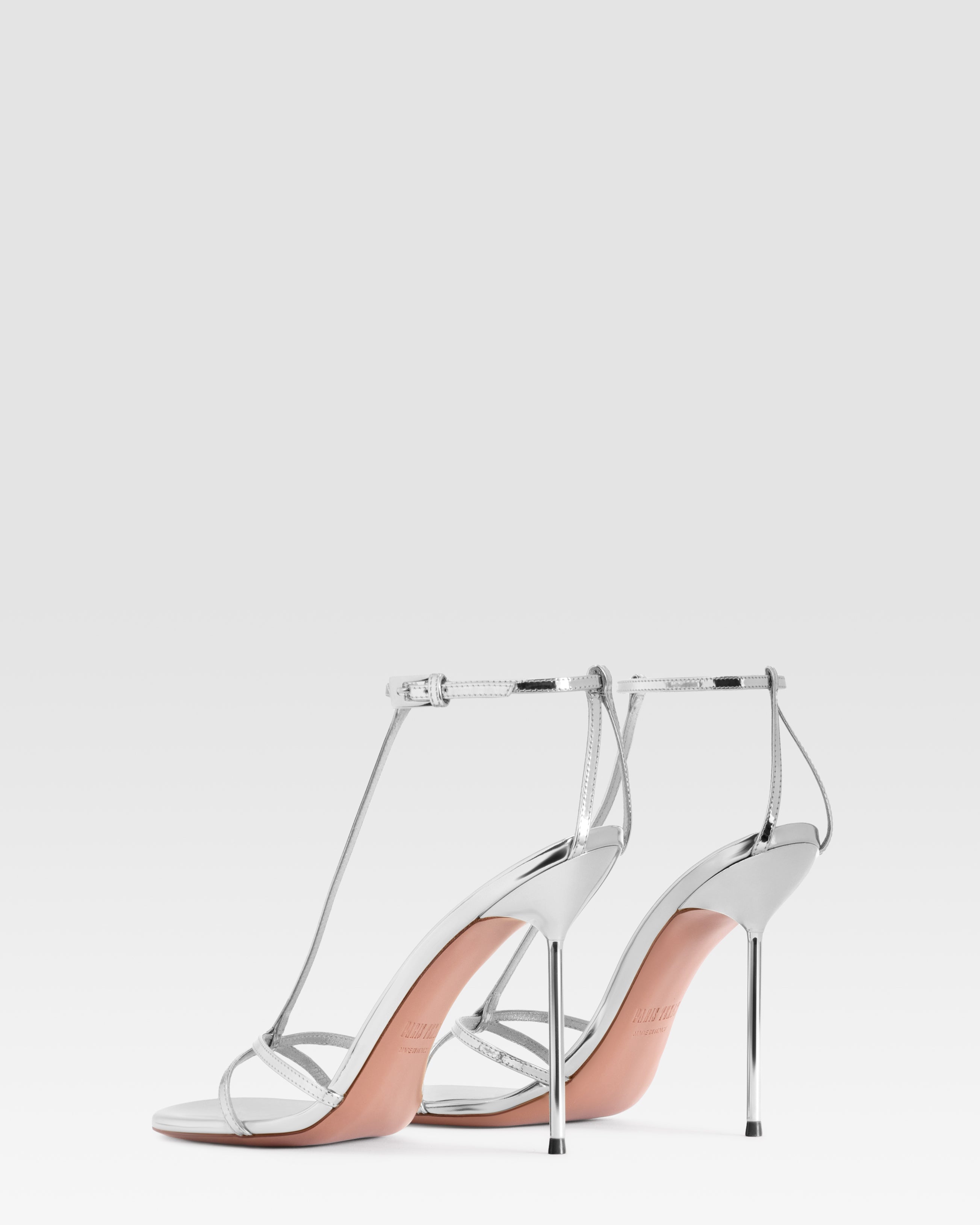 SANDALO T-STRAP IN PELLE SPECCHIATA