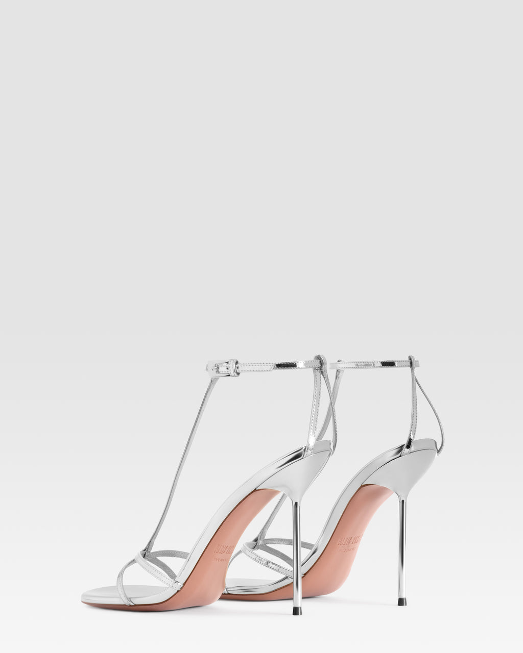 MIRRORED LEATHER T-STRAP SANDAL