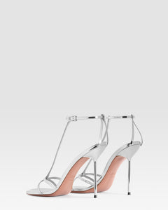 MIRRORED LEATHER T-STRAP SANDAL