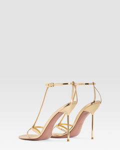 SANDALE BRIDES EN T EN CUIR MIROIR