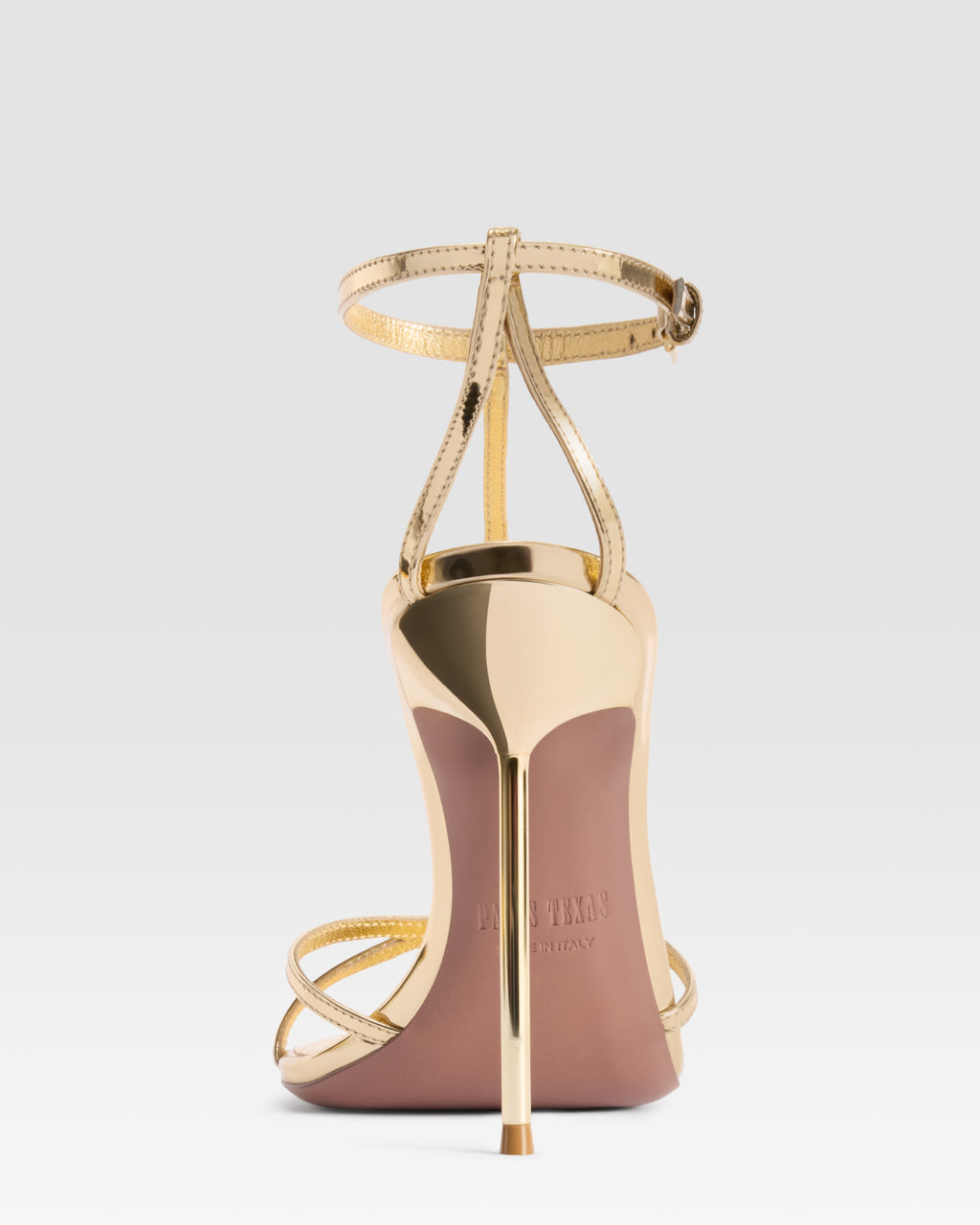 SANDALE BRIDES EN T EN CUIR MIROIR