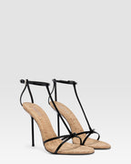 SANDALE T-STRAP EN VERNIS ET LIEGE