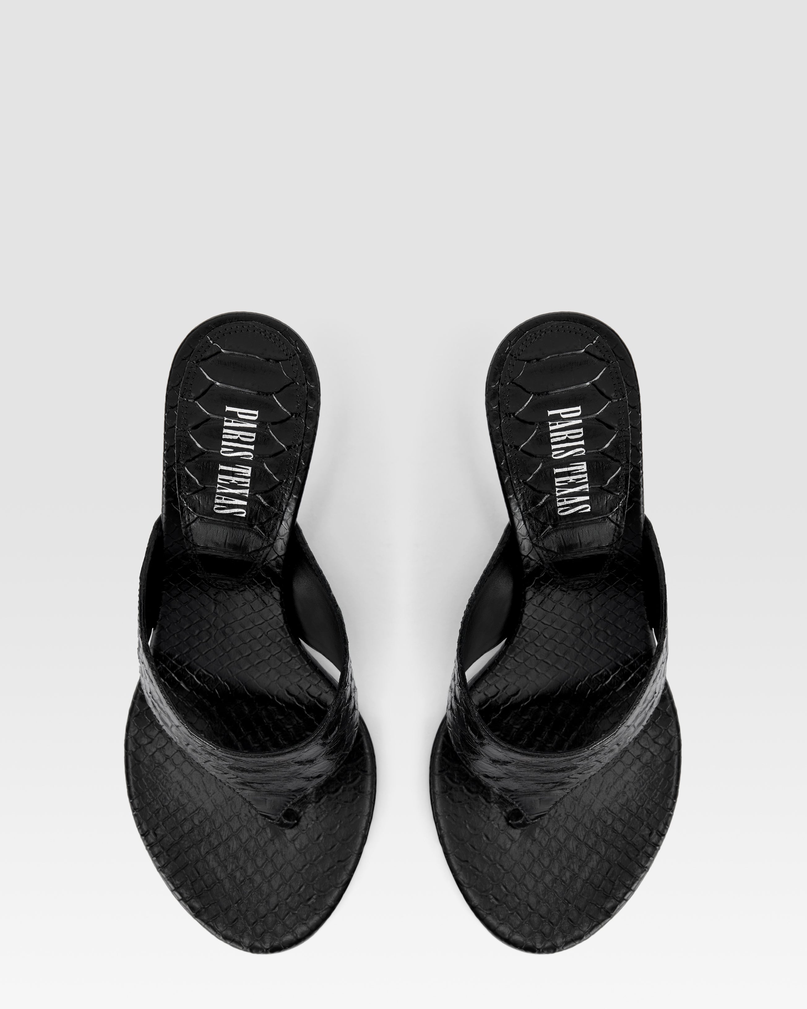 PYTHON-EFFECT LEATHER MULE