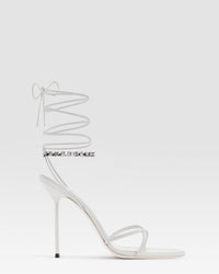 SANDALE EN NAPPA A CRISTAUX — WHITE-SILVER DIAMOND