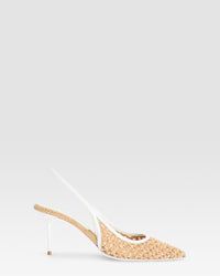 SLINGBACK IN RAFIA INTRECCIATA — NATURALE