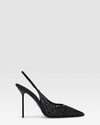 SLINGBACK IN RAFIA INTRECCIATA — BLACK