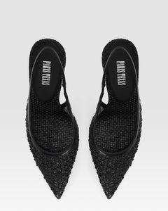 ZAPATO SLINGBACK DE RAFIA TRENZATA