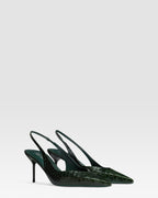 PYTHON-PRINT LEDER SLINGBACK