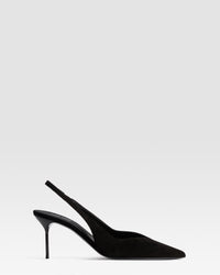 VELOURSLEDER SLINGBACK — BLACK