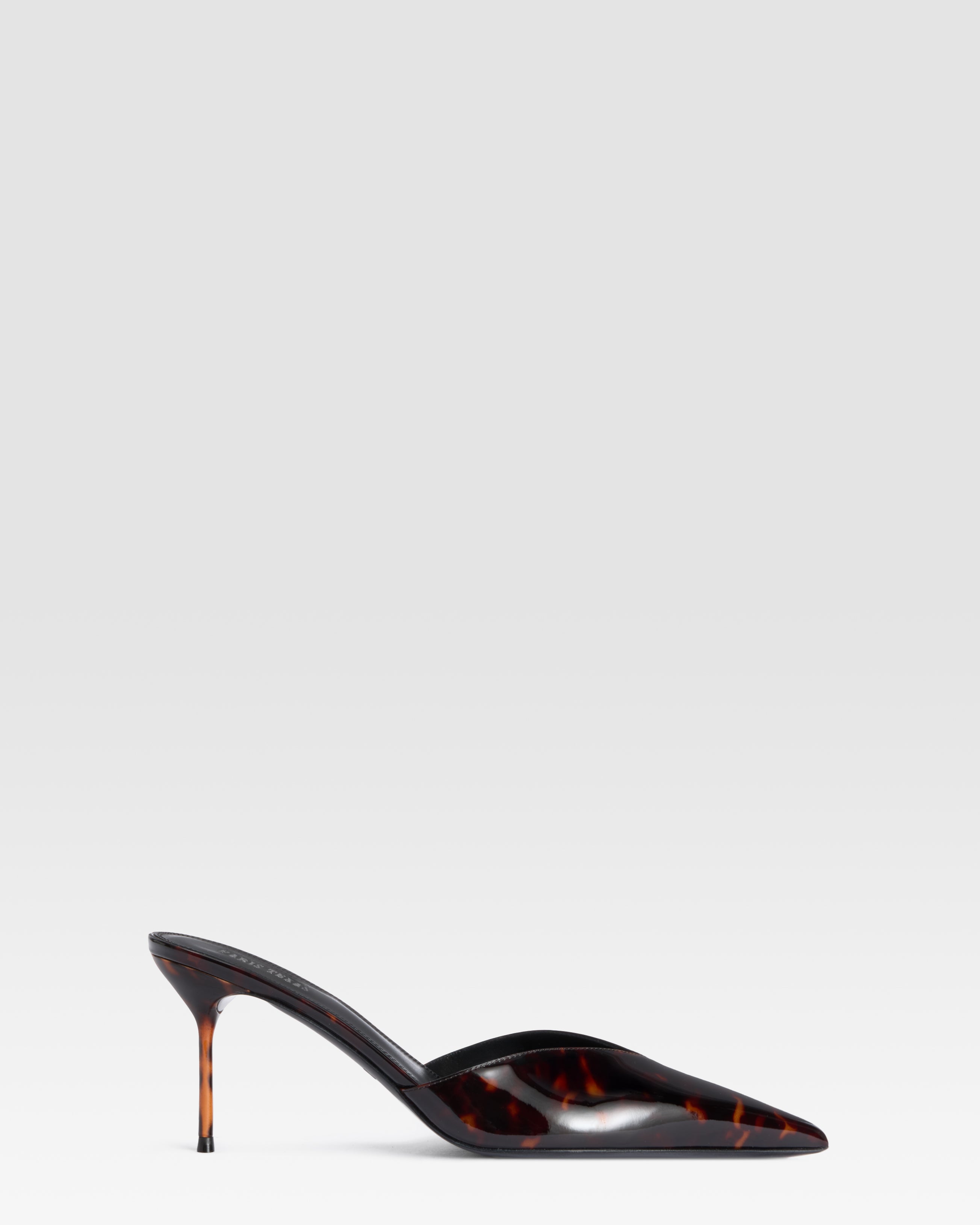TORTOISE PATENT LEATHER SABOT