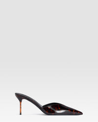 TORTOISE PATENT LEATHER SABOT — TORTOISE