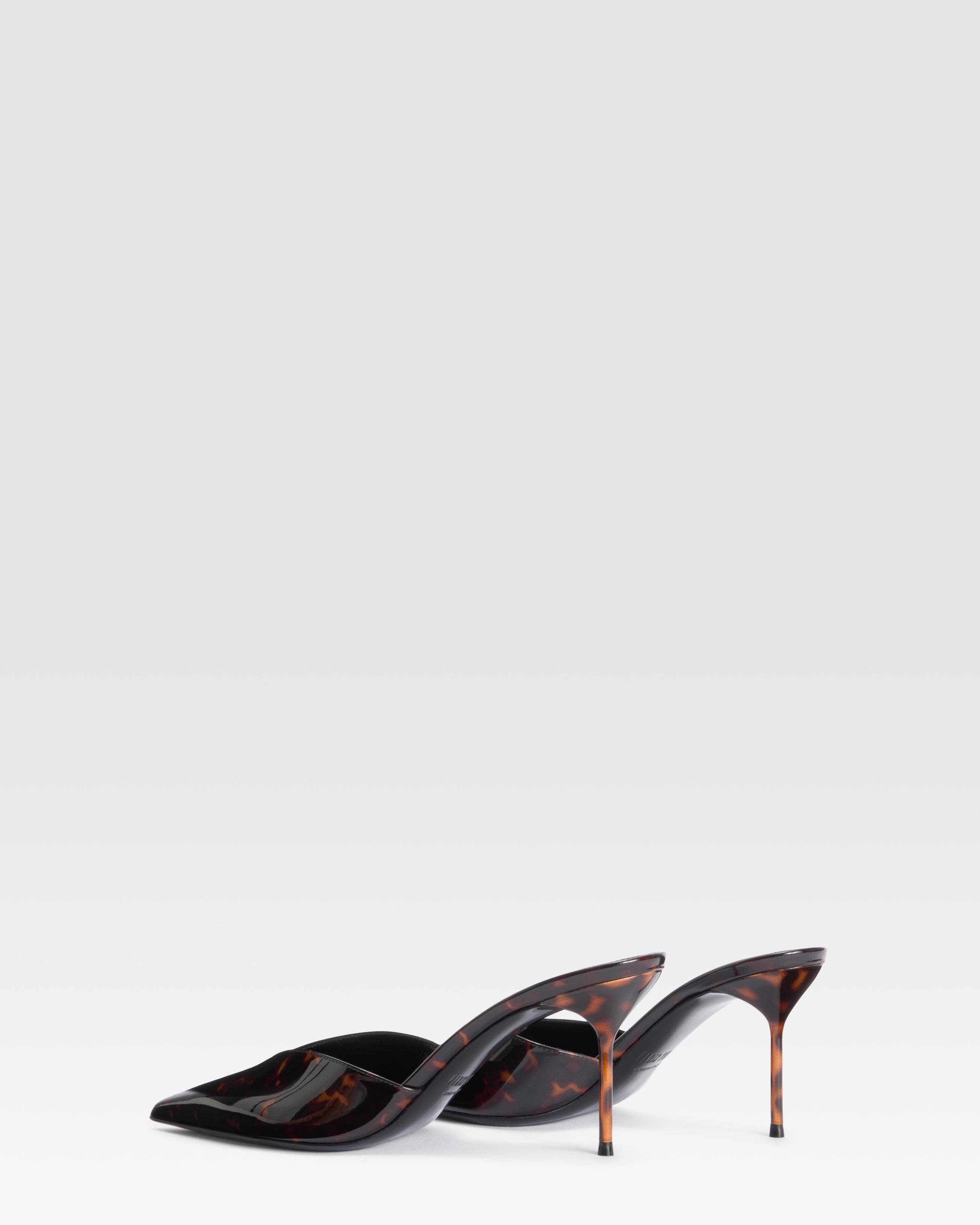 TORTOISE PATENT LEATHER SABOT