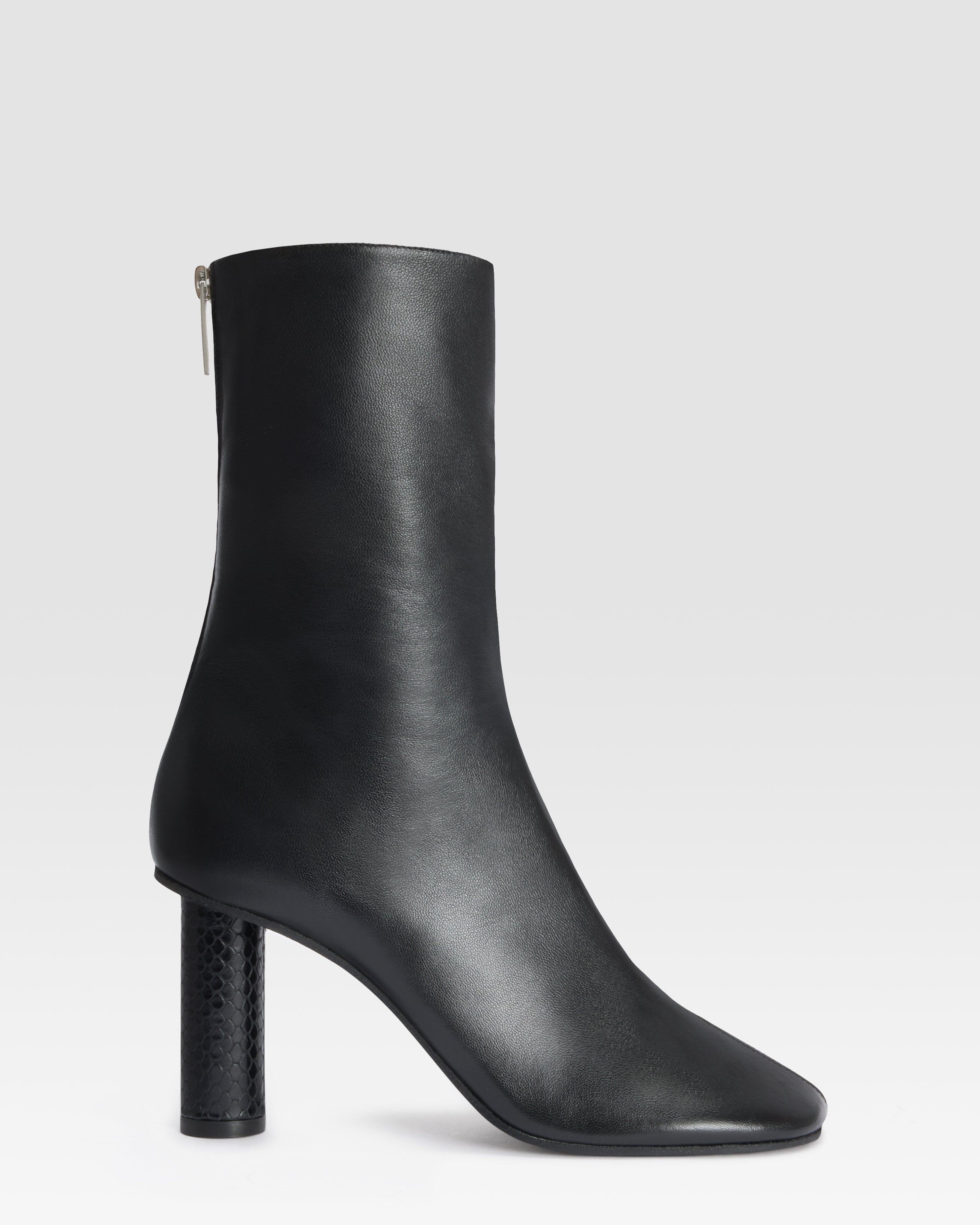 BOTTINE EN NAPPA AVEC DETAIL EN CUIR IMPRIME PYTHON