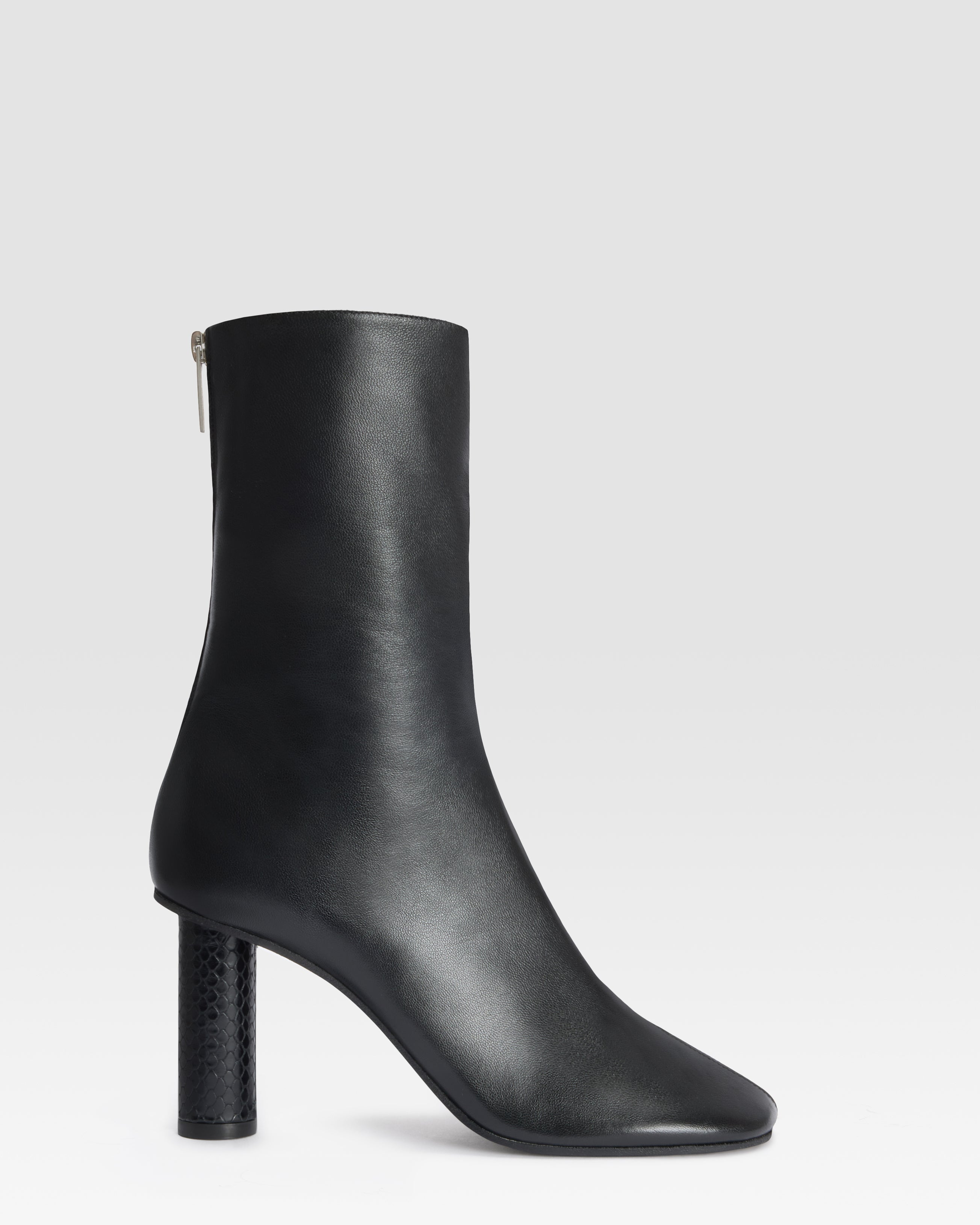 NAPPA ANKLE BOOT WITH PYTHON-PRINT LEATHER DETAIL