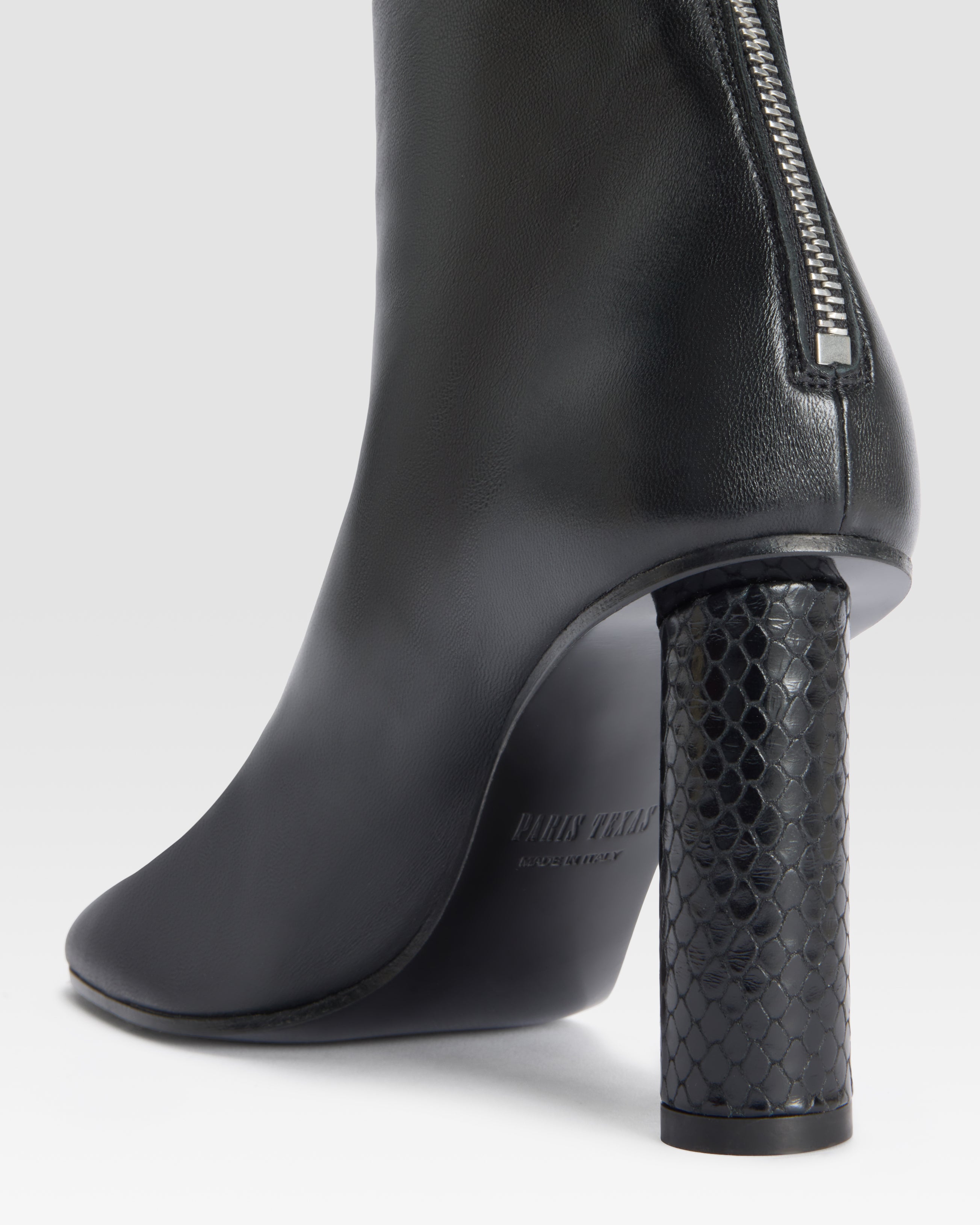 BOTTINE EN NAPPA AVEC DETAIL EN CUIR IMPRIME PYTHON