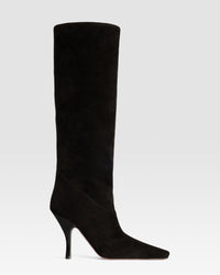 VELOURSLEDER STIEFEL — BLACK