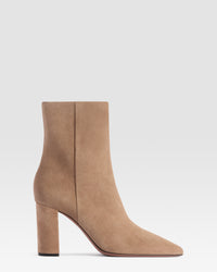 VELOURSLEDER ANKLE BOOT — TAUPE
