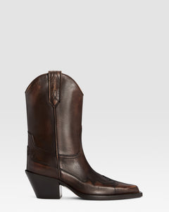WESTERNSTIEFEL AUS LEDER MIT VINTAGE-EFFEKT