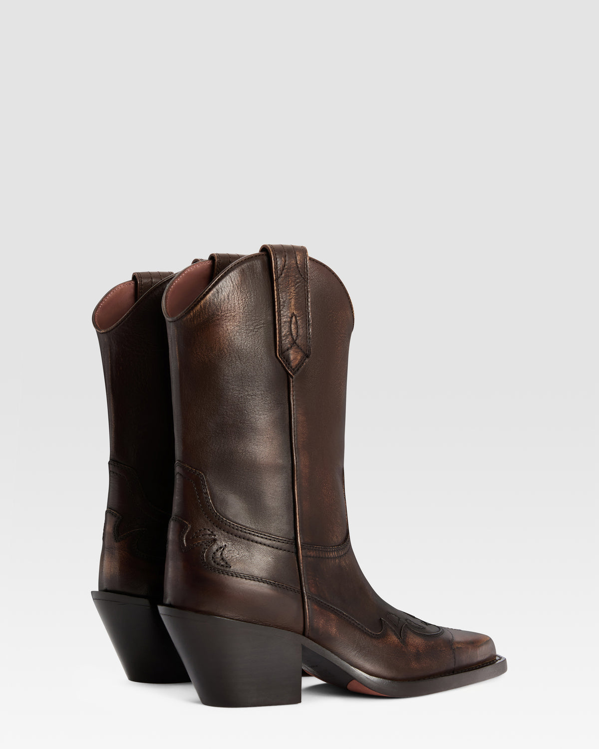 WESTERNSTIEFEL AUS LEDER MIT VINTAGE-EFFEKT
