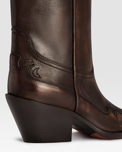 WESTERNSTIEFEL AUS LEDER MIT VINTAGE-EFFEKT