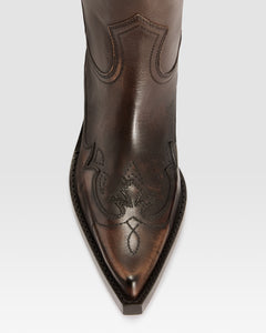 WESTERNSTIEFEL AUS LEDER MIT VINTAGE-EFFEKT