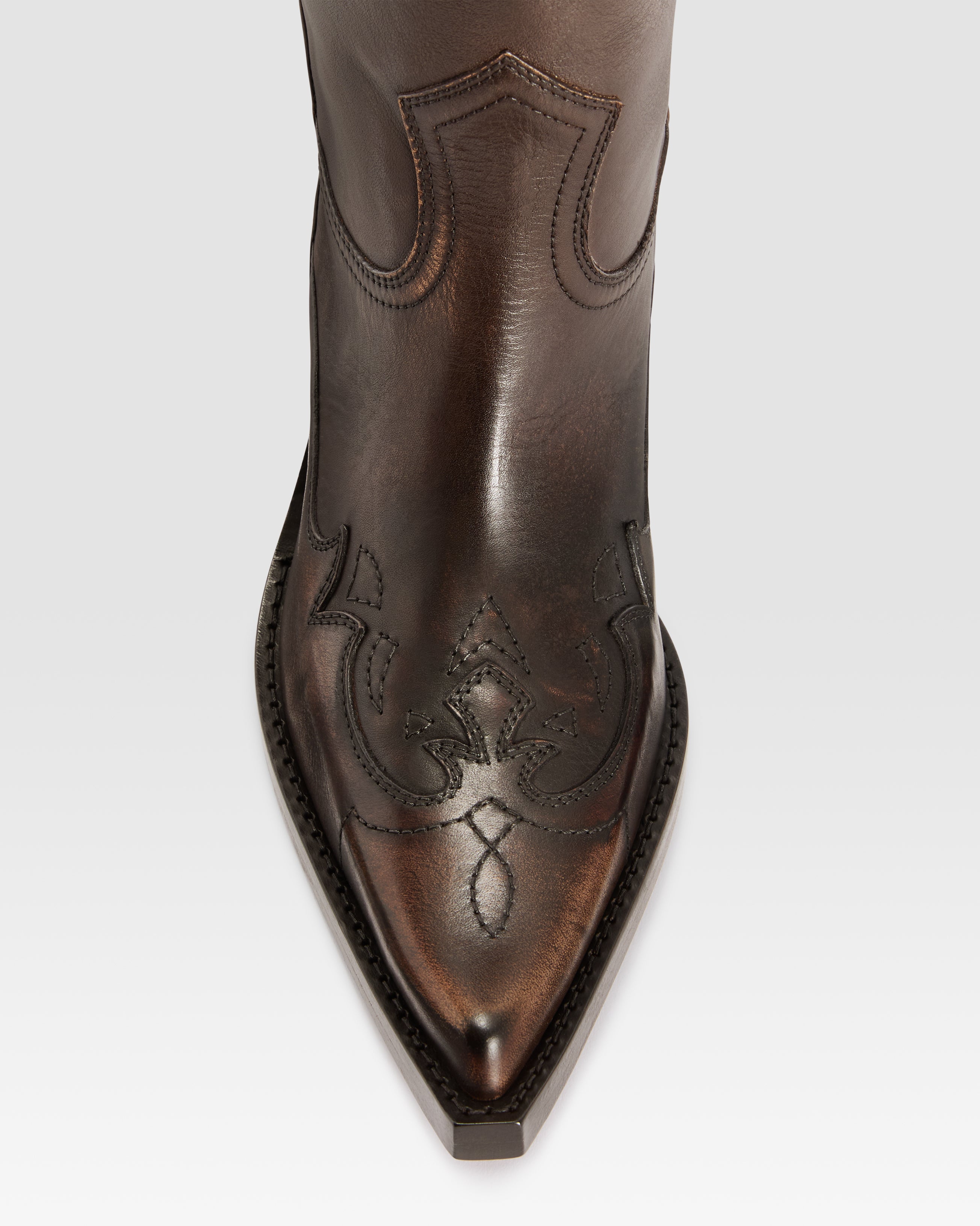 WESTERNSTIEFEL AUS LEDER MIT VINTAGE-EFFEKT