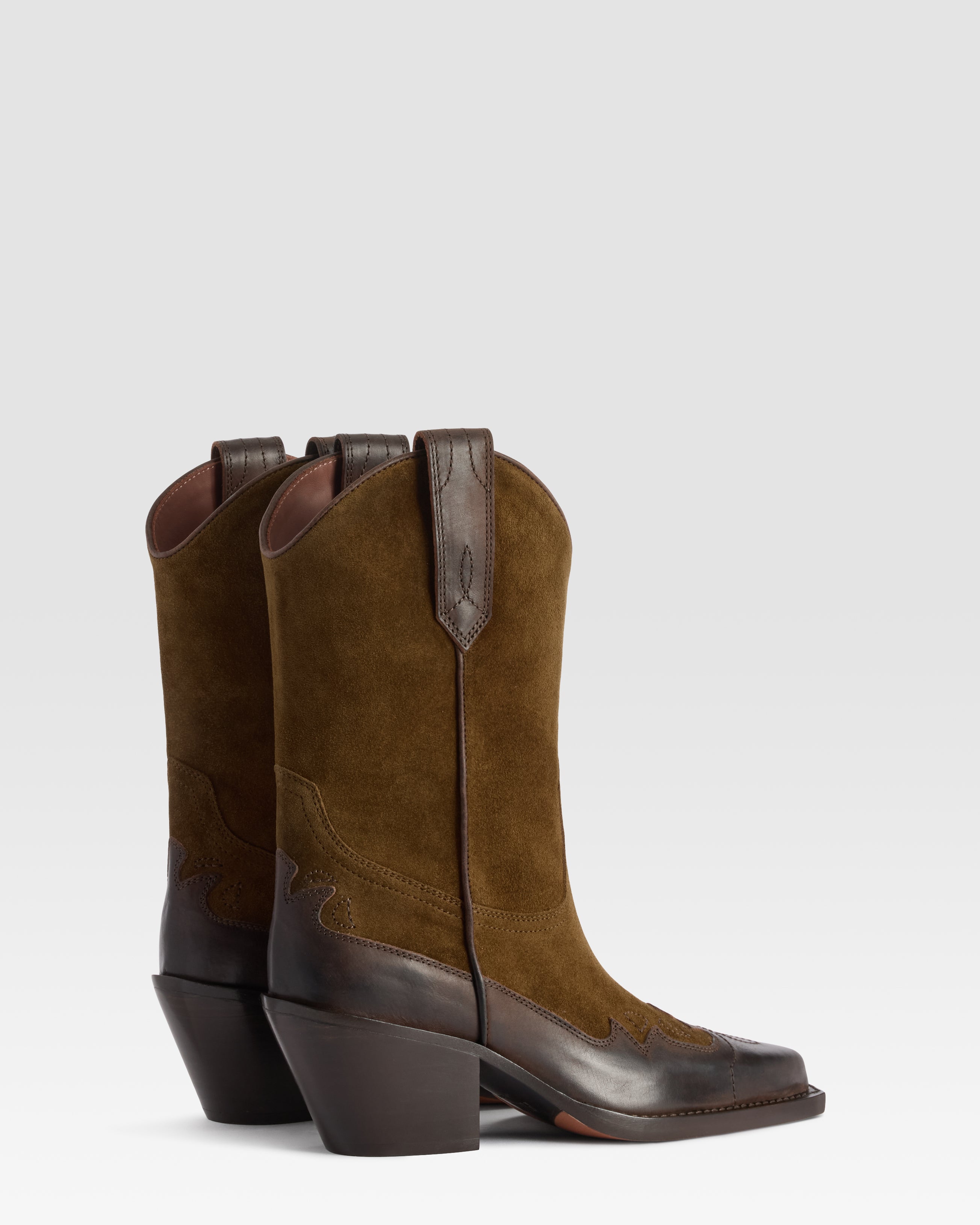 STIVALE TEXANO IN PELLE SCAMOSCIATA
