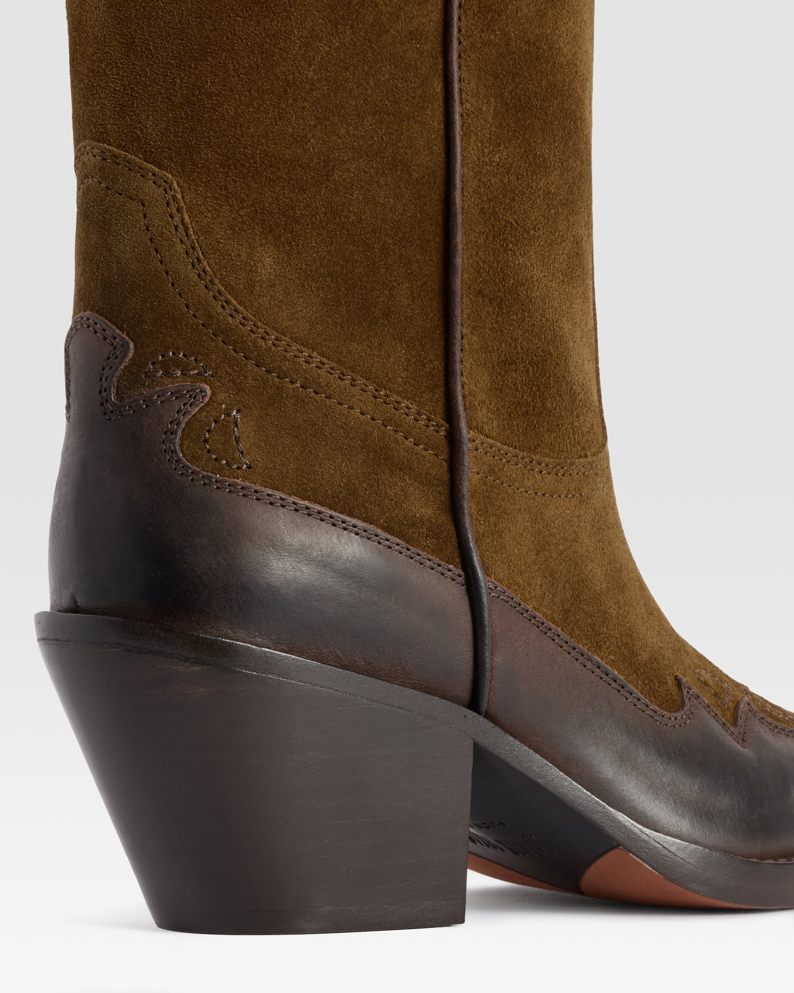 STIVALE TEXANO IN PELLE SCAMOSCIATA