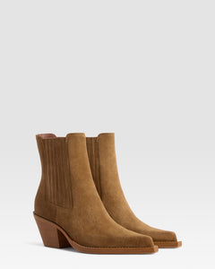 VELOURSLEDER WESTERN ANKLE BOOT
