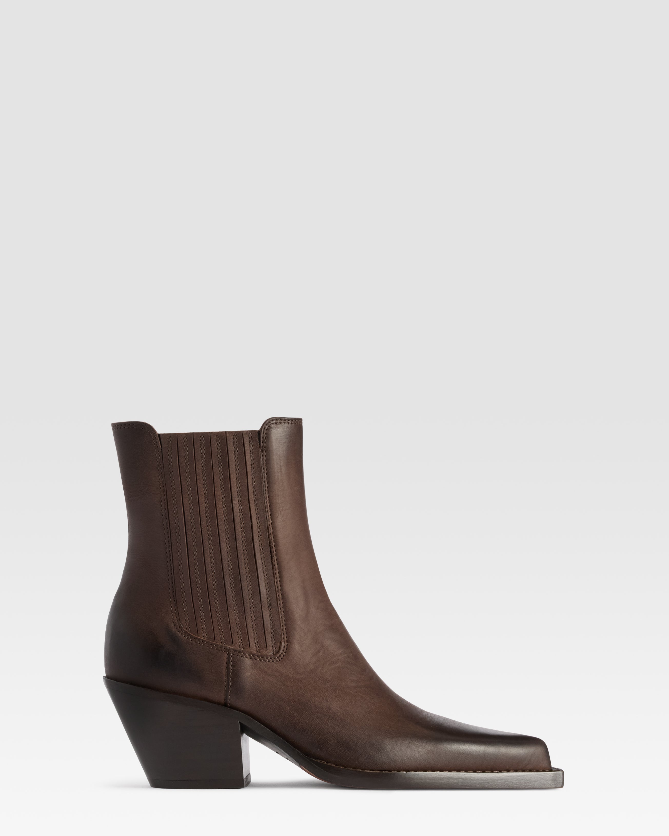LEDER WESTERN ANKLE BOOT