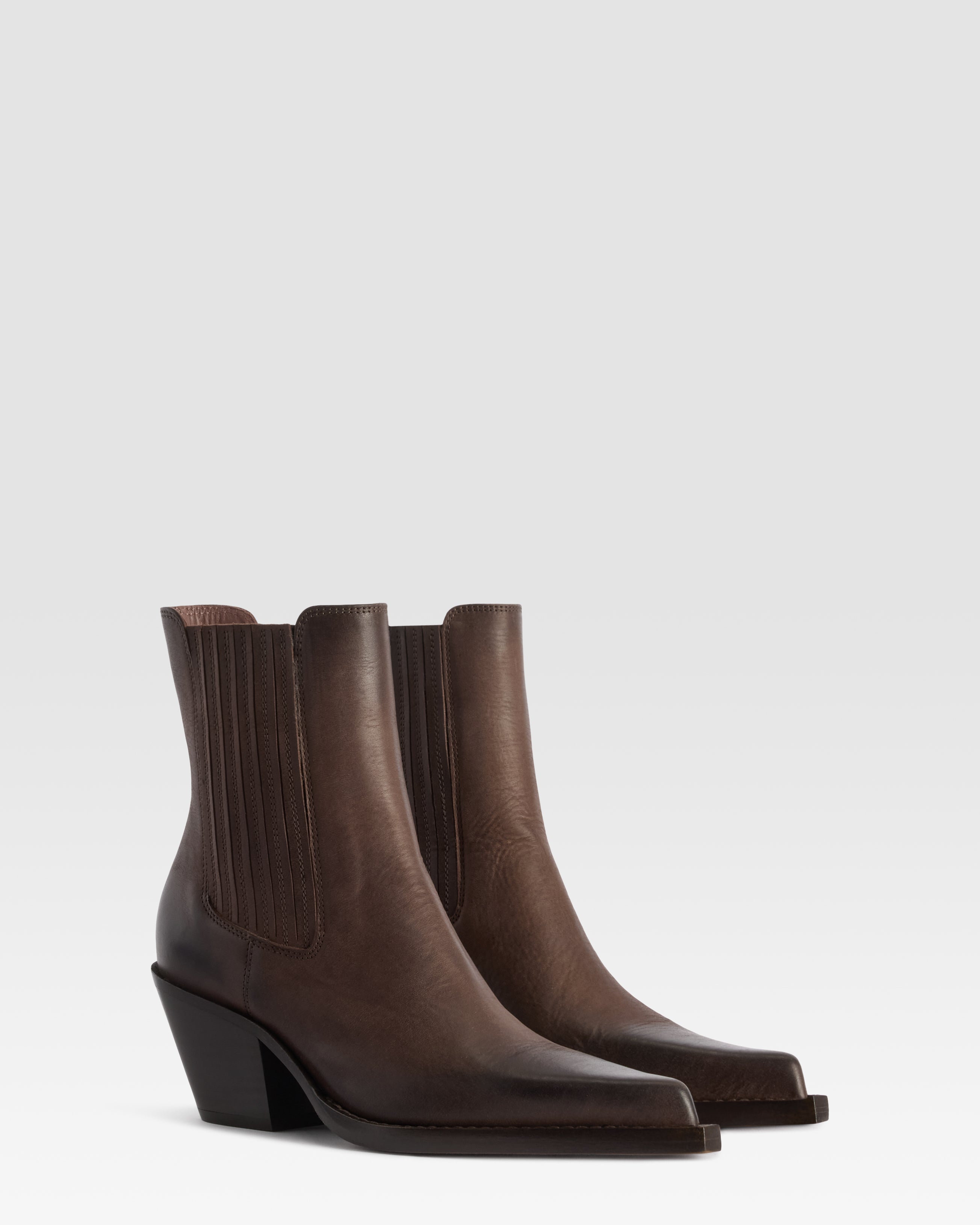 LEDER WESTERN ANKLE BOOT