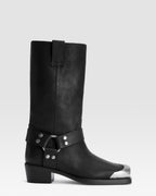 LEATHER BOOT WITH METAL TOE CAP
