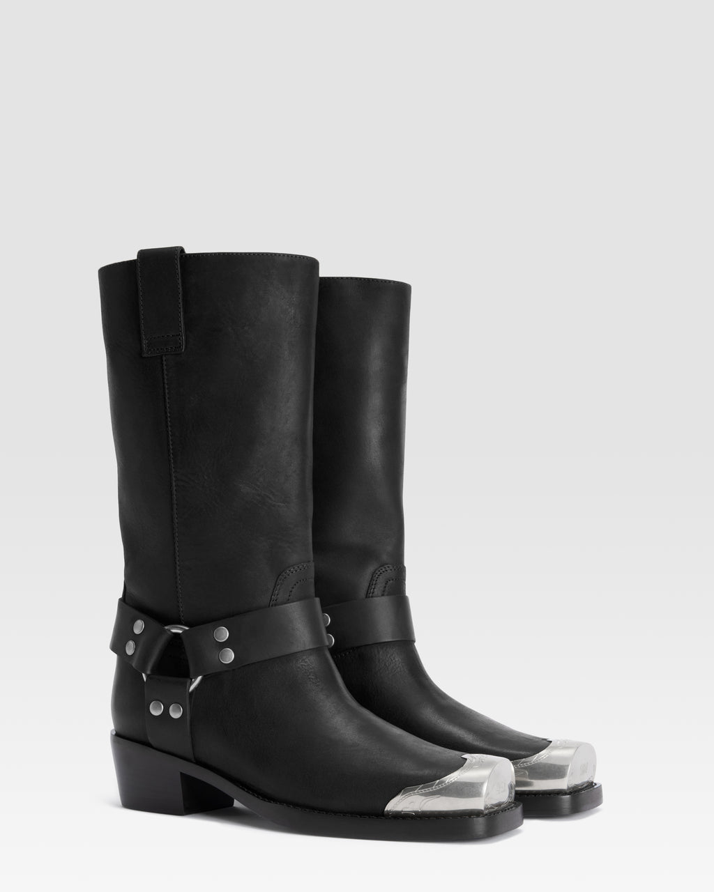 LEATHER BOOT WITH METAL TOE CAP