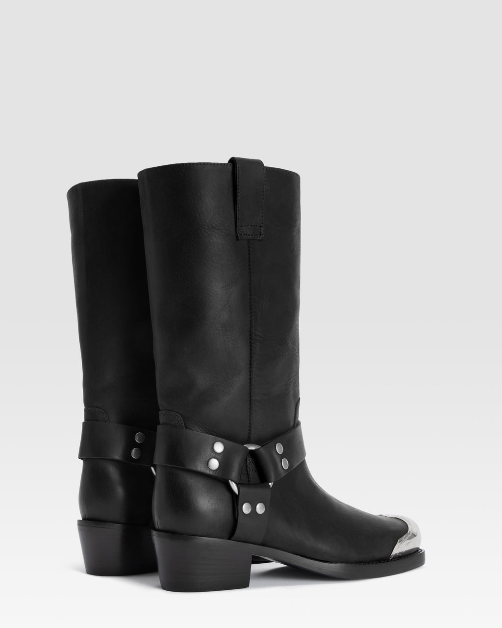 LEATHER BOOT WITH METAL TOE CAP