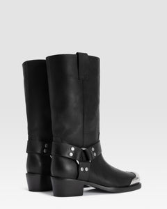 LEATHER BOOT WITH METAL TOE CAP