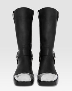 LEATHER BOOT WITH METAL TOE CAP