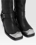 LEDER STIEFEL MIT METALLKAPPE