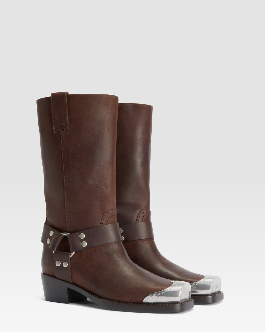 LEATHER BOOT WITH METAL TOE CAP