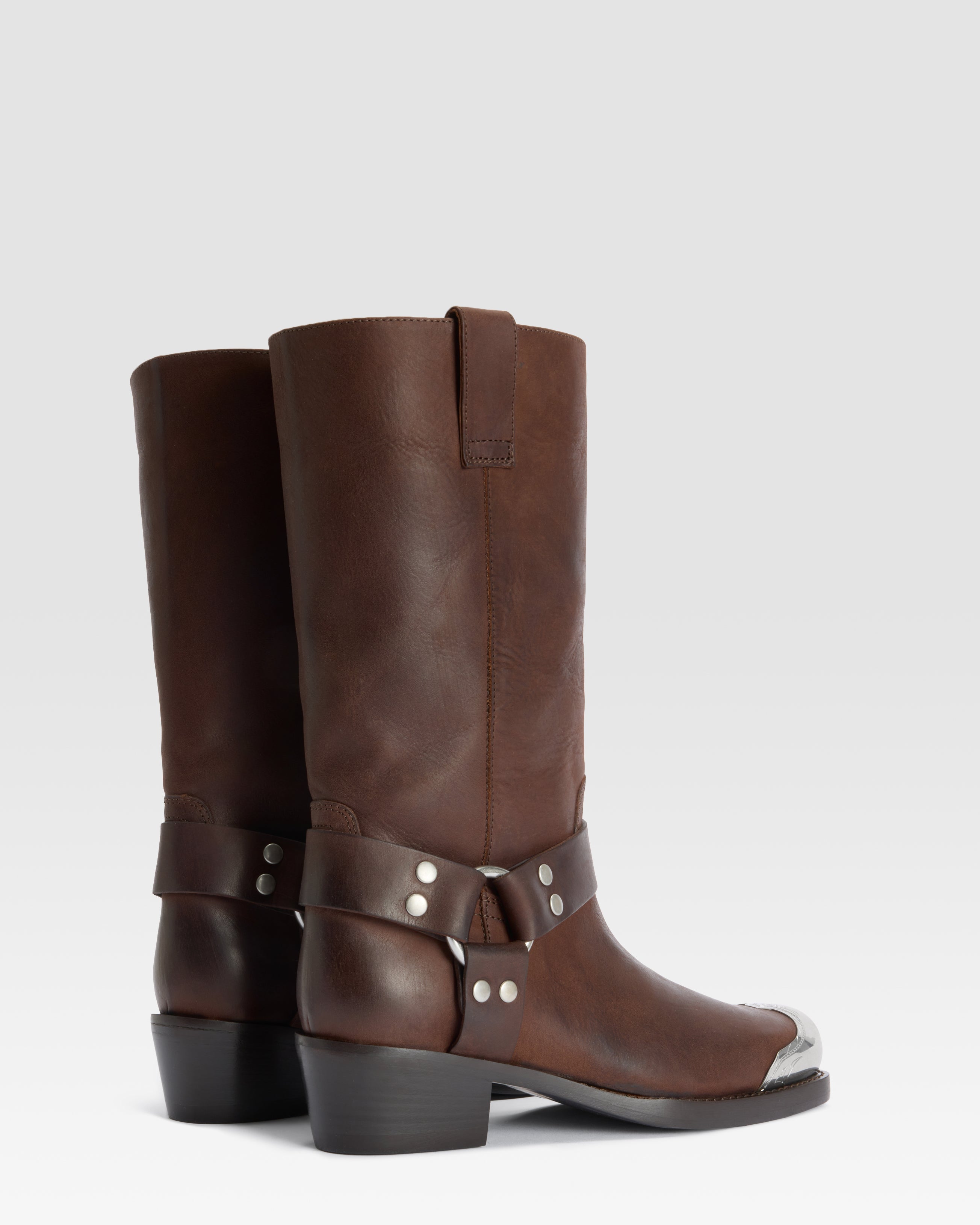 LEATHER BOOT WITH METAL TOE CAP