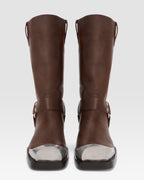 LEATHER BOOT WITH METAL TOE CAP