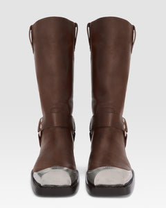 LEATHER BOOT WITH METAL TOE CAP