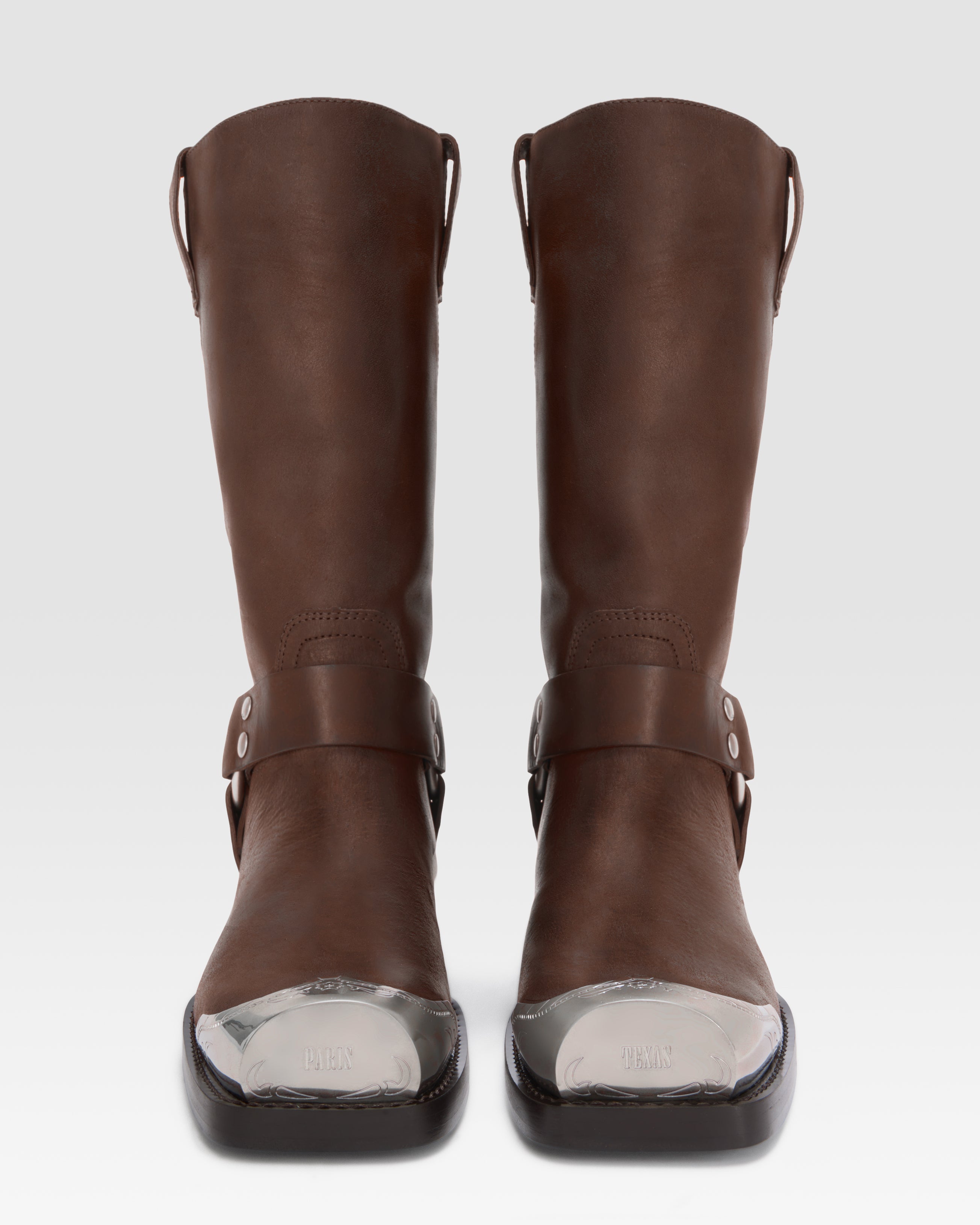LEATHER BOOT WITH METAL TOE CAP