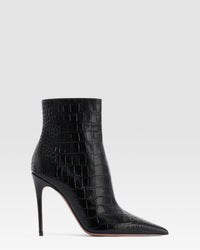 KROKO-PRINT ANKLE BOOT — CARBONE