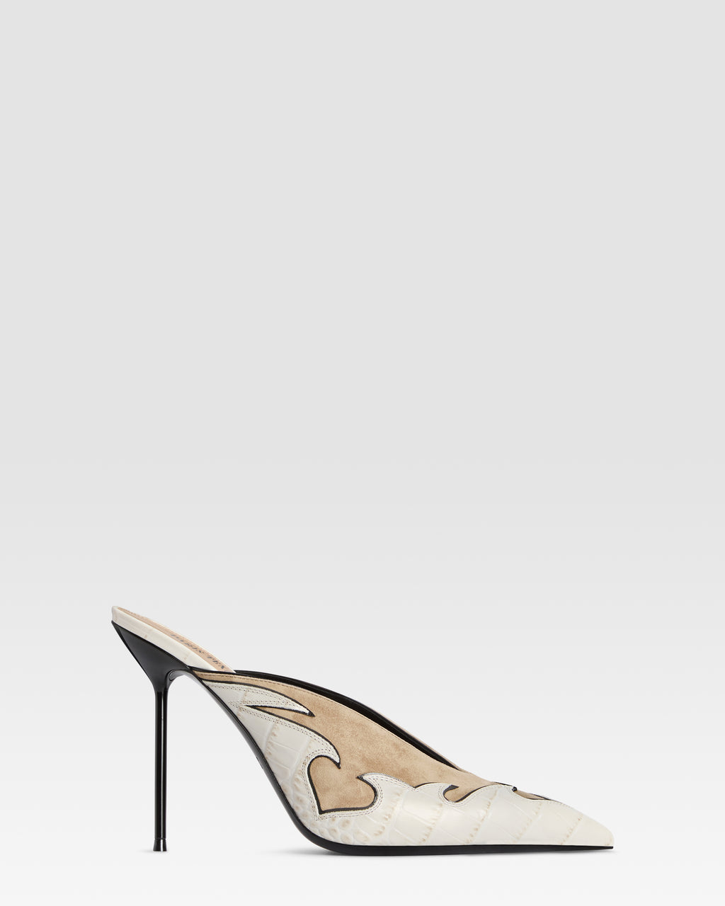 SABOT EN VEAU VELOURS AVEC BRODERIE CUT-OUT ET INCRUSTATIONS DE COEURS