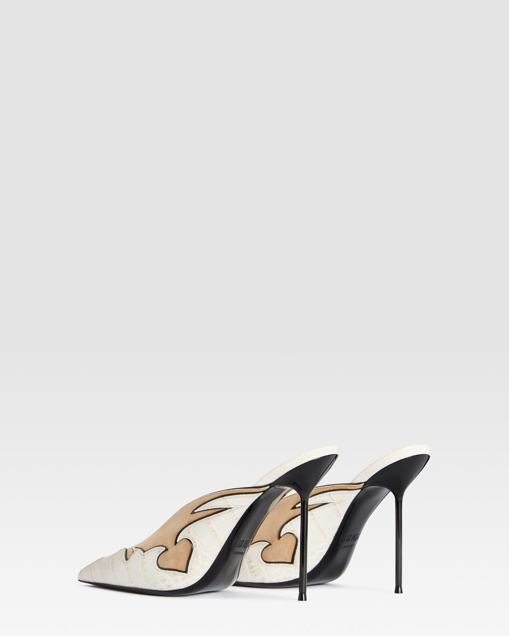 SABOT EN VEAU VELOURS AVEC BRODERIE CUT-OUT ET INCRUSTATIONS DE COEURS