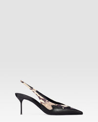 NAPPALEDER SLINGBACK MIT CUT-OUT-STICKEREI UND HERZ-INLAYS — NATURALE-BLACK