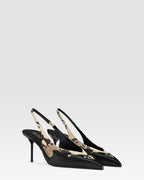 SLINGBACK IN NAPPA CON RICAMO CUT-OUT E INTARSI A CUORE