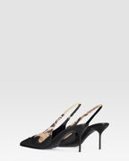 SLINGBACK IN NAPPA CON RICAMO CUT-OUT E INTARSI A CUORE