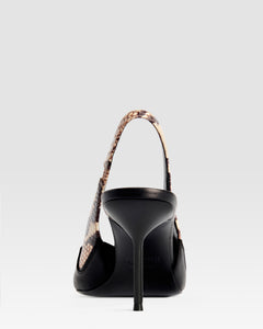 SLINGBACK IN NAPPA CON RICAMO CUT-OUT E INTARSI A CUORE
